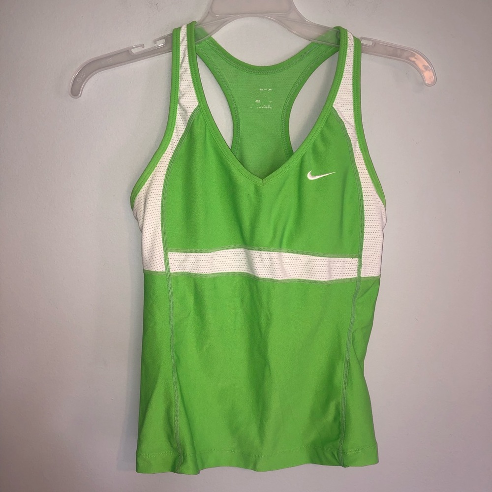 RARE Nike Green White Racerback Tank Top